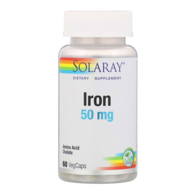 ภาพสินค้าธาตุเหล็ก Solaray, Iron, 50 mg, 60 VegCaps จากร้าน shopnista บน Shopee ภาพที่ 1