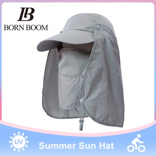 BornBoom ฤดูร้อน หมวกกันแดด 360 องศา กันรังสีUV ปีกหมวกกว้างพิเศษ คลุมได้รอบหัวและหน้า Sun Hat