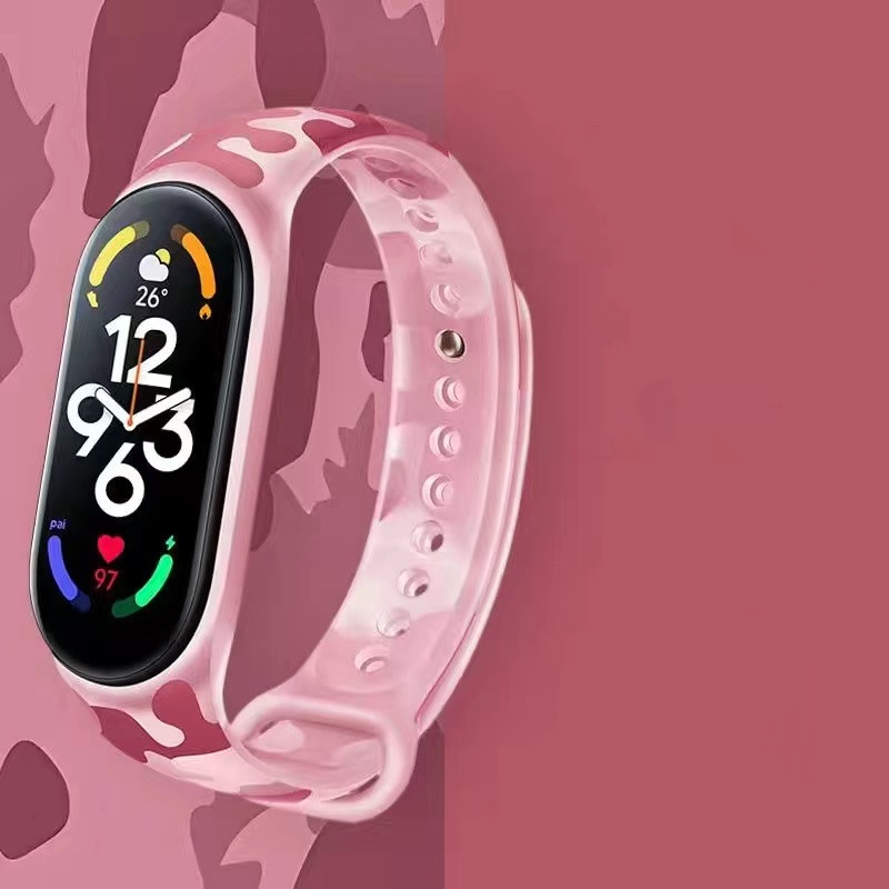 สำหรับ Mi Band 7 6 5 4 3 Mi Band สายนาฬิกาทดแทนสายรัดข้อมือลายพราง