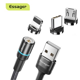 Essager Micro USB สายเคเบิล สําหรับ iP Samsung Android โทรศัพท์มือถือ ที่ชาร์จแม่เหล็ก ชาร์จเร็ว สายเคเบิลโทรศัพท์ Type-C