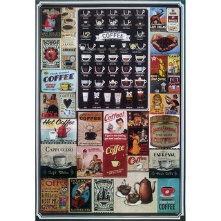 โปสเตอร์ โฆษณา กาแฟ โบราณ Coffee Vintage Advertisign MIX POSTER MIX 24”x35” Inch Classic Label Logo Sign Retro Antique