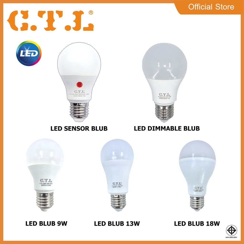 led-blub-ธรรมดา-และแบบมีเซ็นเซอร์sensor-หลอดไฟแอลอีดี-รุ่นมีเซ็นเซอร์-รุ่นหรี่ไฟได้-9w-10w-13w-18w-ขั้วe27