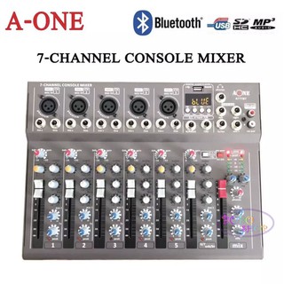 สเตอริโอมิกเซอร์7ช่อง มิกเซอร์ 7 ช่อง Mixer A-ONE A777BT Mixer 7 CH USB ฺBLUETOOTH (ส่งไวค่าจัดส่งฟรี มีเก็บเงินปลายทาง)