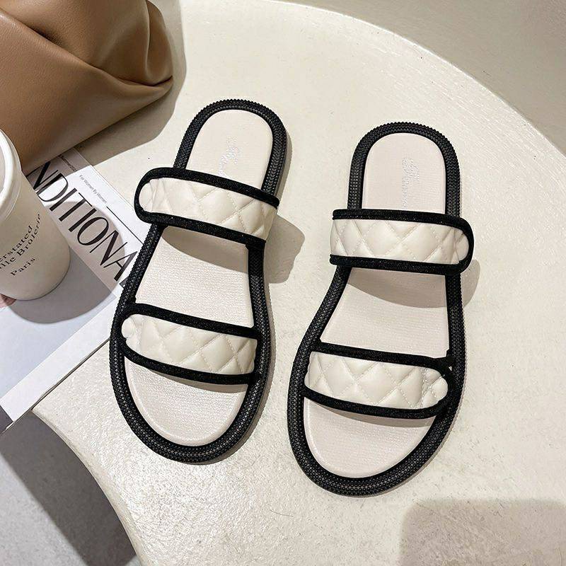 flonas-พร้อมส่ง-รองเท้าแตะคาดหน้าสอง-หนังคาเวียร์-มี3สี-เดินเก๋ๆ-5501