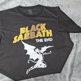 เสื้อยืดผ้าฝ้ายCOTTON [Unisex] เสื้อยืดสกรีนผ้าฟอก ลายสกรีน " Black Sabbath" สกรีนหน้าหลังS-5XL