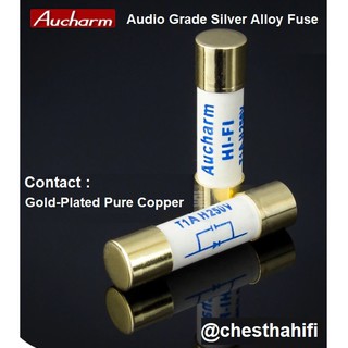 1 ชิ้น ฟิวส์ Aucharm Audio Grade Silver Alloy  ขั้ว Gold-Plated Pure Copper