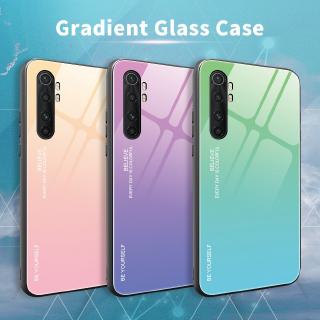 สินค้า เคสโทรศัพท์กระจกเคสโทรศัพท์มือถือสีชมพูสไตล์เกาหลีสําหรับ Xiaomi Mi Note 10 Lite Pro 10Lite 10pro Note10 Note10Lite gradient tempered glass hard phone case