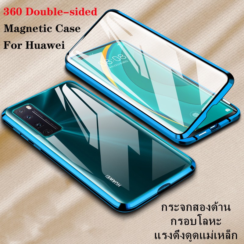 เคส-huawei-p40pro-p30pro-mate30pro-mate20pro-nova7pro-กระจกสองด้าน-กรอบโลหะ-สถานที่น่าสนใจแม่เหล็ก-เคสโทรศัพท์-double-sided-tempered-glass-metal-frame-magnetic-phone-case