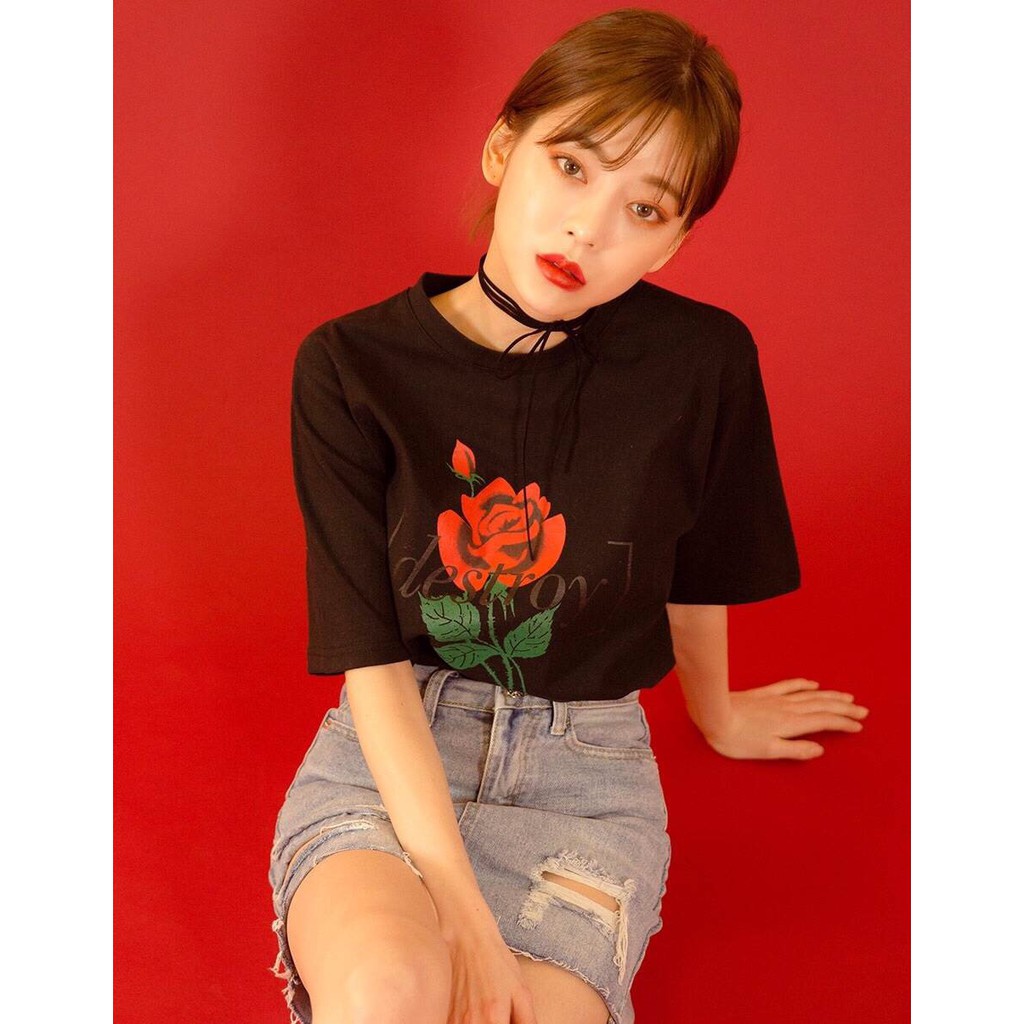 เสื้อ-oversize-สีดำเกาหลีสุดคิ้วท์