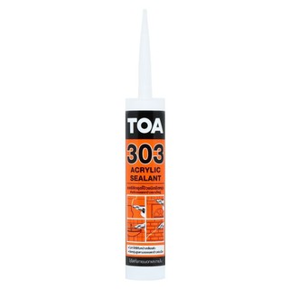 ACRYLIC SEALANT TOA 303 280ML WHITE อะคริลิกซีลแลนท์ TOA 303 280มิลลิ ลิตร สีขาว วัสดุประสานและอุดรอยรั่ว เคมีภัณฑ์ก่อสร