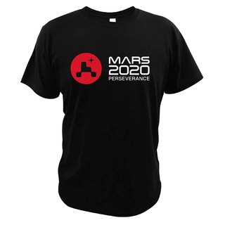 เสื้อยืดโอเวอร์ไซส์เสื้อยืดคอกลมแขนสั้นพิมพ์ลาย Mars 2020S-3XL