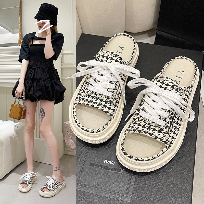 fashionproducts-รองเท้าผ้าใบ-รองเท้าแตะ-เกาหลีรุ่นใหม่-พื้นหนา3cm-yizu002