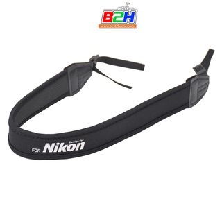 CAMERA NECK STRAP FOR NIKON BLACK(โลโก้ขาว) สายคล้องกล้อง