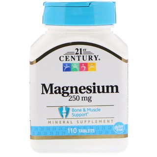 ภาพขนาดย่อของภาพหน้าปกสินค้า21st Century, Magnesium, 250 mg, 110 Tablets แมกนีเซียม จากร้าน eucerinthiiland บน Shopee