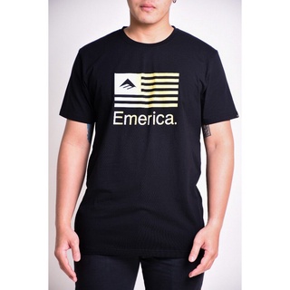 UU street Emerica เสื้อยืด BLK EMTSSM2007 PURE FLAG S/S TEE ผ้าฝ้ายแท้