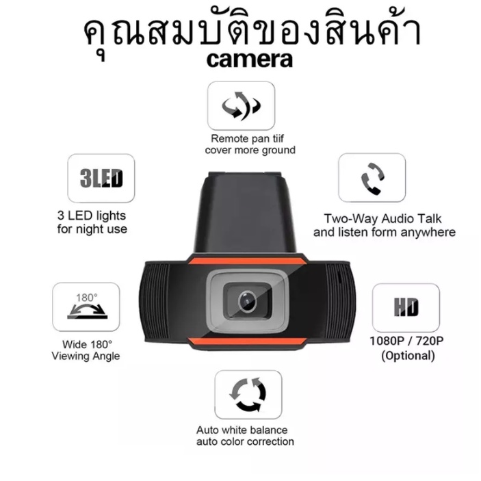 กล้องเว็บแคม-webcam-built-in-microphone-ความละเอียด-hd-720p-ใช้เรียนออนไลน์-ประชุมออนไลน์-กล้องคอมพิวเตอร์-โน็ตบุ๊ค