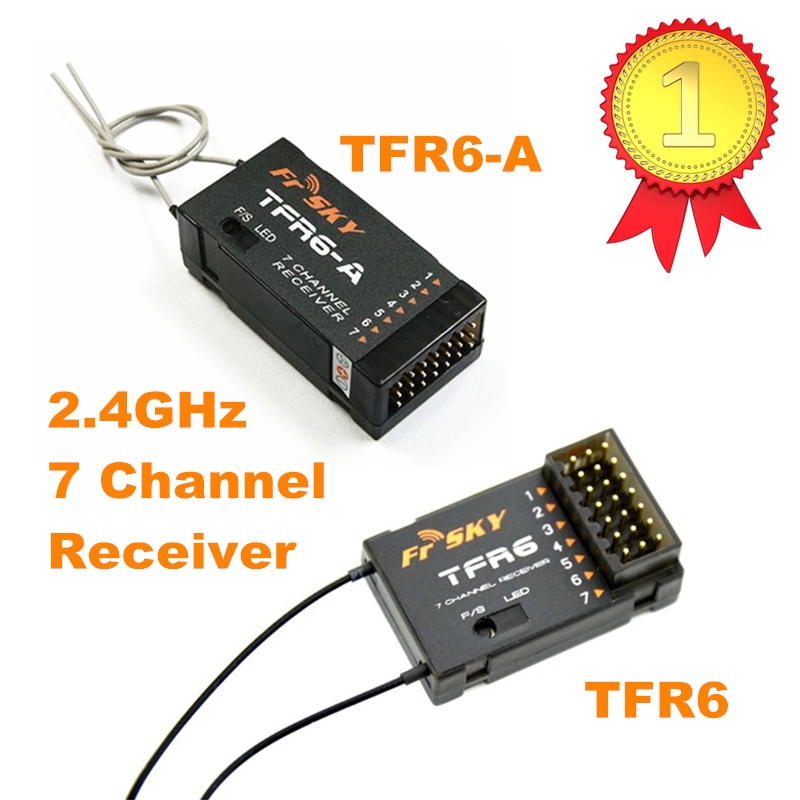 Récepteur RC TFR6 / TFR6-A 7 Canaux 2.4G - Compatible Futaba FASST, FrSky, TF-8M, TF-14M, Neuf