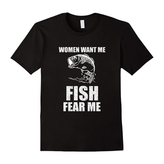 ROUND คอลูกเรือเสื้อยืด ผ้าฝ้าย พิมพ์ลายปลา Fear Me Fishes แฟชั่นฤดูร้อน สําหรับผู้ชาย และผู้หญิง-4XL