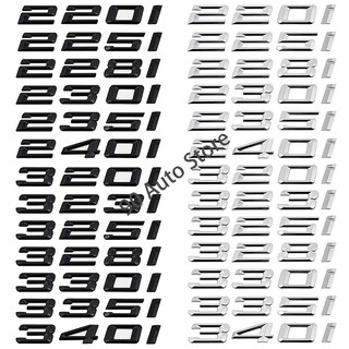 Modified Digital Alphabet Black and Silver 220i 225i 228i 230i 235i 240i 320I 323i 325i 328i 330i 335i 340i Metal Car Rear Sticker for BMW Auto 3D Letter Number Trunk Emblem Badge Decal Accessories