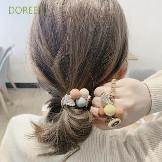 DOREEN Women Ponytail Holder Rainstone Bead Pearl Hair Rope