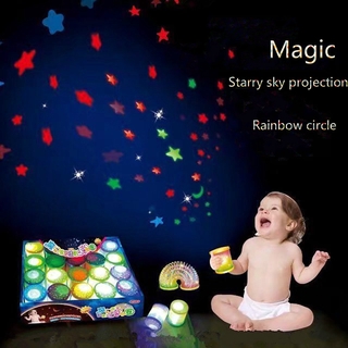 Magical LED 3D ดาวฉายภาพ รุ้ง วงกลม เด็ก ของเล่นเพื่อการศึกษา ของขวัญ