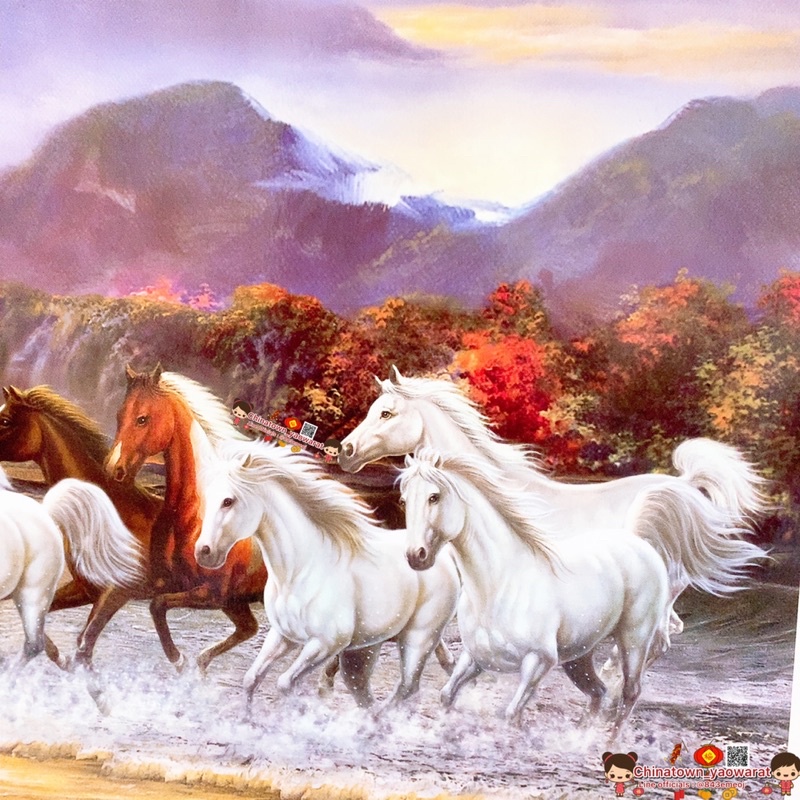 รูปภาพมงคล-ม้าวิ่งบนน้ำ-หลังภูเขา-ขยันอดทน-ขนาด-20-16นิ้ว-51-41cm-ม้าวิ่ง-ม้าสีหมอก-ภาพฮวงจุ้ย-ภาพน้ำตก-เทพเจ้าจีน