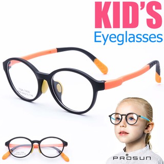 KOREA แว่นตาแฟชั่นเด็ก แว่นตาเด็ก รุ่น 2099 C-6 สีส้ม ขาข้อต่อ วัสดุ TR-90 (สำหรับตัดเลนส์) เบาสวมไส่สบาย