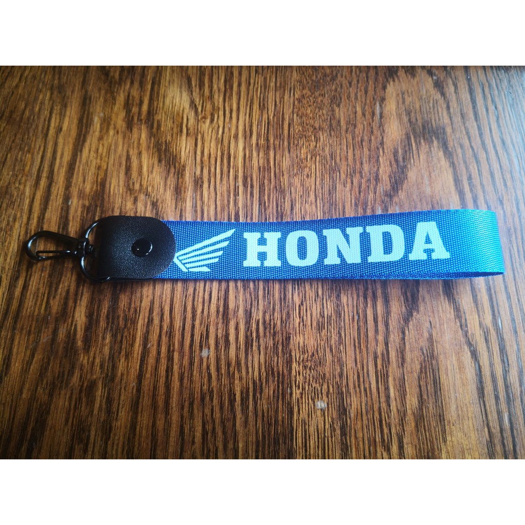 พวงกุญแจ-sport-พวงกุญแจยี่ห้อรถ-พวงกุญแจผ้าสกรีน-honda-สีน้ำเงิน