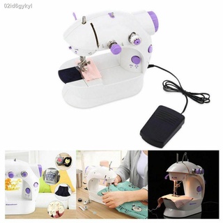 จักรเย็บผ้าขนาดเล็ก พกพาสะดวก รุ่น Mini Sewing Machine (สีม่วง) แถมฟรี อุปกรณ์เย็บผ้า