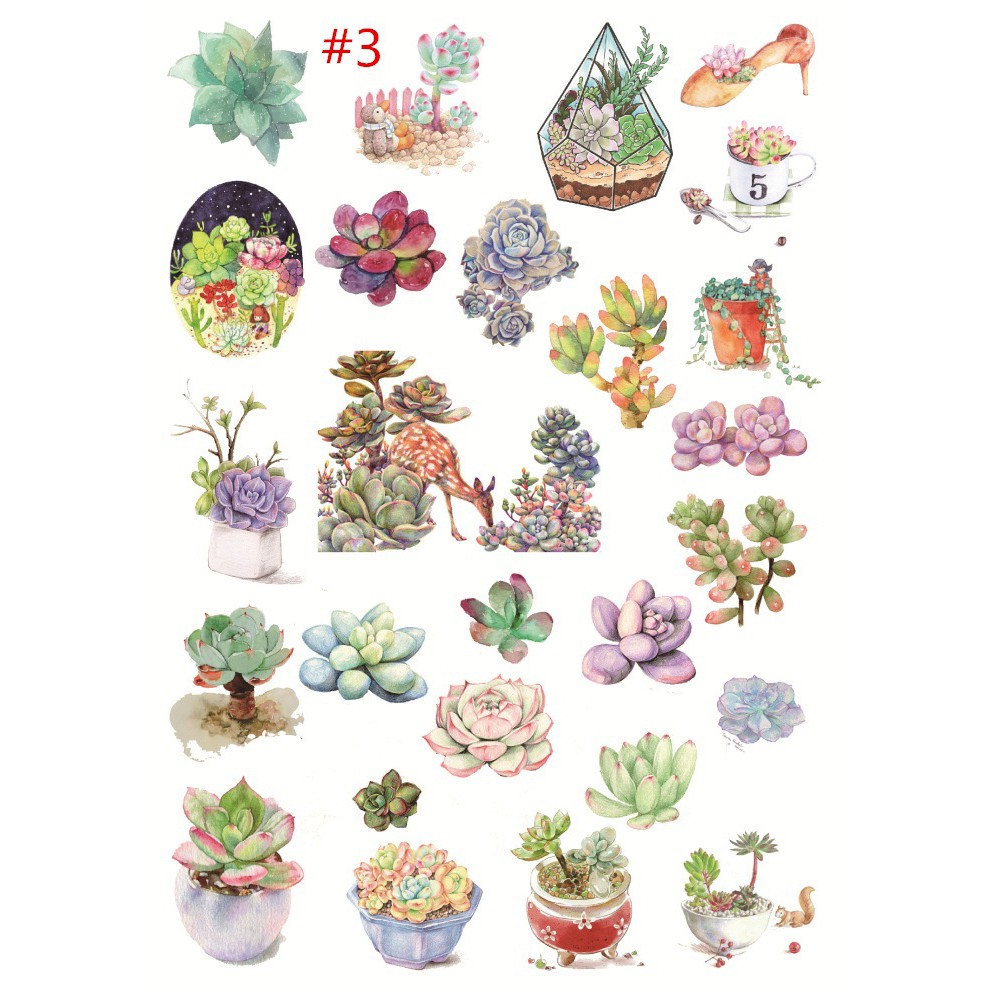 bestprice-1920-succulent-plants-สติ๊กเกอร์ขนาดมินิ-diy-สําหรับตกแต่งสมุดไดอารี่สติกเกอร์