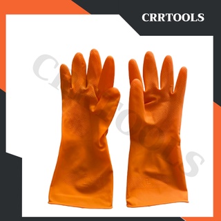 ถุงมือยางแม่บ้านทำความสะอาดอเนกประสงค์ สีส้ม ขนาด S/M/L