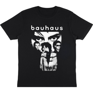 เสื้อยืดสีดำอินเทรนด์เสื้อยืด พิมพ์ลาย BAUHAUS สไตล์พังก์ | เสื้อยืด พิมพ์ลาย Music BAND | เสื้อยืด พิมพ์ลาย DISTRO พรีเ