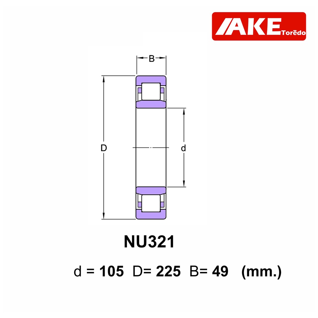 nu321-ตลับลูกปืนเม็ดทรงกระบอก-cylindrical-roller-bearings-ขนาดใน105-นอก225-หนา49-มิลลิเมตร