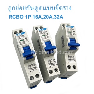 CCS ลูกย่อยกันดูดแบบยึดราง RCBO 1P 16A,20A,32A