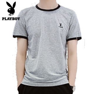 PLAYBOY Fashion Mens Short-sleeved T-shirt New Tide Brand Summer Short-sleeved Mens Round Neck T-shirt