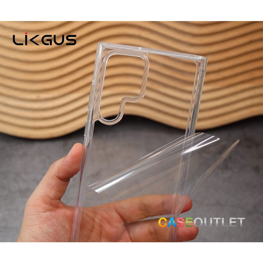 เคส-samsung-s23-s22-ultra-s23ultra-เคสใส-หลังแข็ง-ขอบใส-hybrid-ยางใส-likgus-ของแท้-clear-กันกระแทก