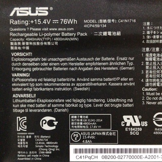 พรีออเดอร์รอ10วัน Battery ASUS ใช้กับรุ่น GL703GM S7BS8750 S7BS รหัสที่แบต C41N1716