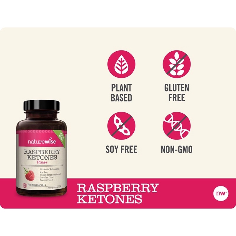 NatureWise, Raspberry Ketones Plus+, 120 Vegetarian Capsules Shopee Thailand