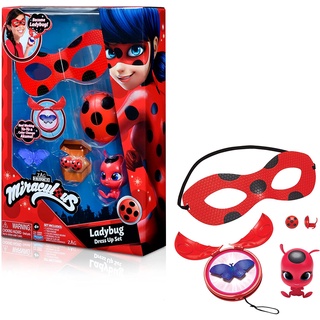 Miraculous girls female Ladybug Dress Up Set with Yoyo, Color Change Akuma, Tikki kwami, mask and Earrings by Playmates Toys ชุดแมลงเต่าทอง พร้อมโยโย่ เปลี่ยนสีได้ สําหรับเด็กผู้หญิง