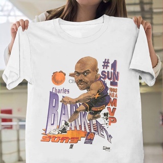 T-shirt  เสื้อยืด ผ้าฝ้ายแท้ แบบนิ่ม ระบายอากาศได้ดี พิมพ์ลายนกฟินิกซ์ Charles Barkley Sun Caricature เหมาะกับของขวัญวัน