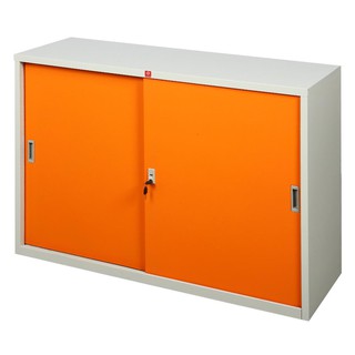 ตู้เอกสาร ตู้เหล็กบานเลื่อนทึบ KSS-120-OR สีส้ม เฟอร์นิเจอร์ห้องทำงาน เฟอร์นิเจอร์ ของแต่งบ้าน CABINET STEEL SLIDING KSS