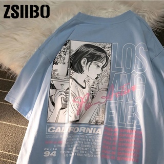 Summer t-shirt Streetwear clothes Women clothing punk top shirt Japanese anime Handsome Girly print T-shirt casual diary