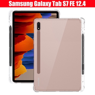 Tpu เคสซิลิโคนใสพร้อมที่ใส่ดินสอสําหรับ Samsung Galaxy Tab S7 Fe Lite 12.4 S7 Plus S6 Lite