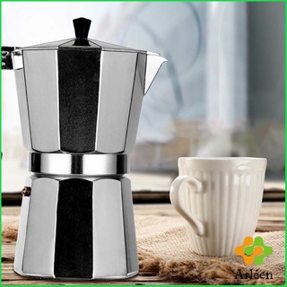 Arleen หม้อต้มกาแฟแบบแรงดัน หม้ออลูมิเนียมเอสเพรสโซ่ กาต้มกาแฟสด Aluminum espresso pot
