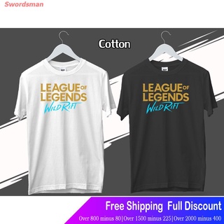 Swordsman League of Legendsเสื้อยืดแขนสั้น เสื้อยืดเกมส์ League Of Legends Wild Rift เสื้อ Cotton League of Legends Popu
