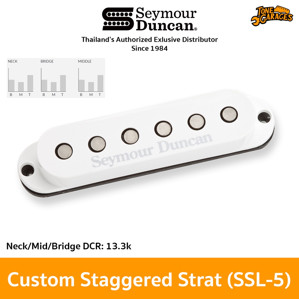 ภาพสินค้าSeymour Duncan Custom Staggered Strat SSL-5 Single Coil Pickup ปิ๊กอัพกีต้าร์ซิงเกิ้ลคอยล์ จากร้าน tonegarages บน Shopee ภาพที่ 1