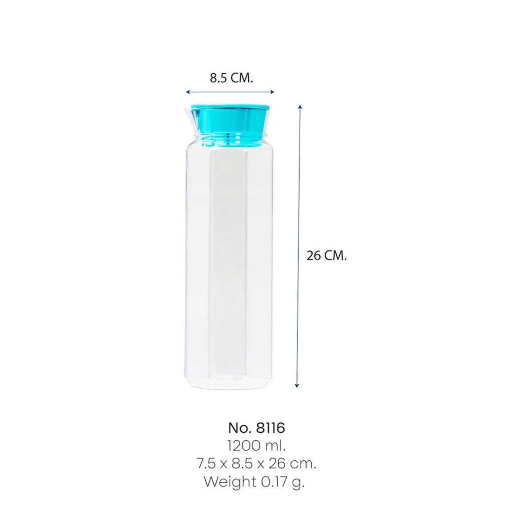เหยือกน้ำพลาสติก-double-lock-ขนาด-1200-มล-ฝาครอบแน่น-น้ำไม่หก-8116-เหยือกน้ำ-เหยือกพลาสติก-เหยือกใส่น้ำ-ชุดเหยือกน้ำ