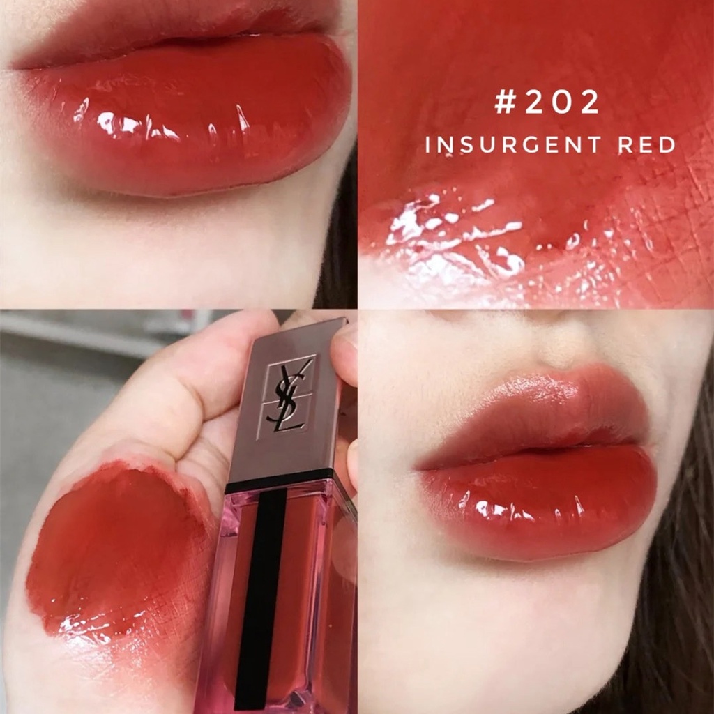 100-สปอตของแท้-จัดส่งที่รวดเร็ว-ysl-yves-saint-laurent-pink-tube-water-gloss-rose-gold-lip-glaze-lipstick-203-204