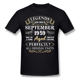ขายดี!เสื้อยืดแขนสั้น ผ้าฝ้าย พิมพ์ลาย Legends Were Born In September 1959 สําหรับผู้ชายS-5XL