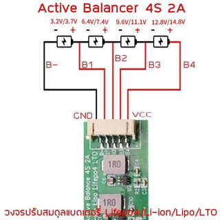 ภาพขนาดย่อของภาพหน้าปกสินค้าActive Balance 3S 4S 7S 8S 2A Board บอร์ดบาลานซ์ LiFePo4 3.2V 32650 ,Li-ion 3.7V 18650 / 26650 จากร้าน b_grow บน Shopee